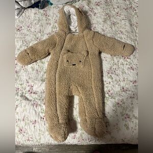 First Wish Baby Sherpa Winter Bear One Piece - Tan - 9/12 Months